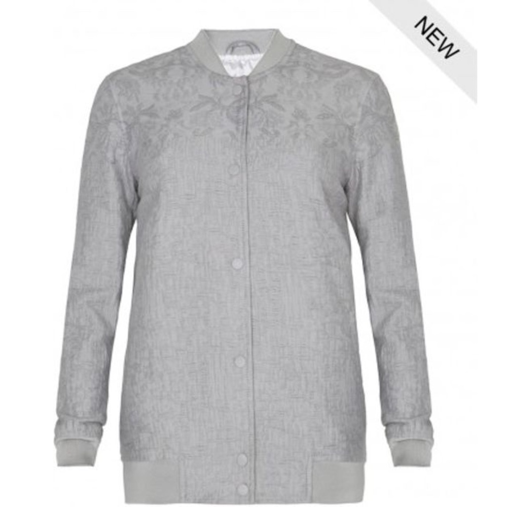 Allsaints Grey Textured Payton Bomber